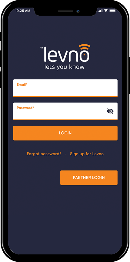 Levno App login sceeen