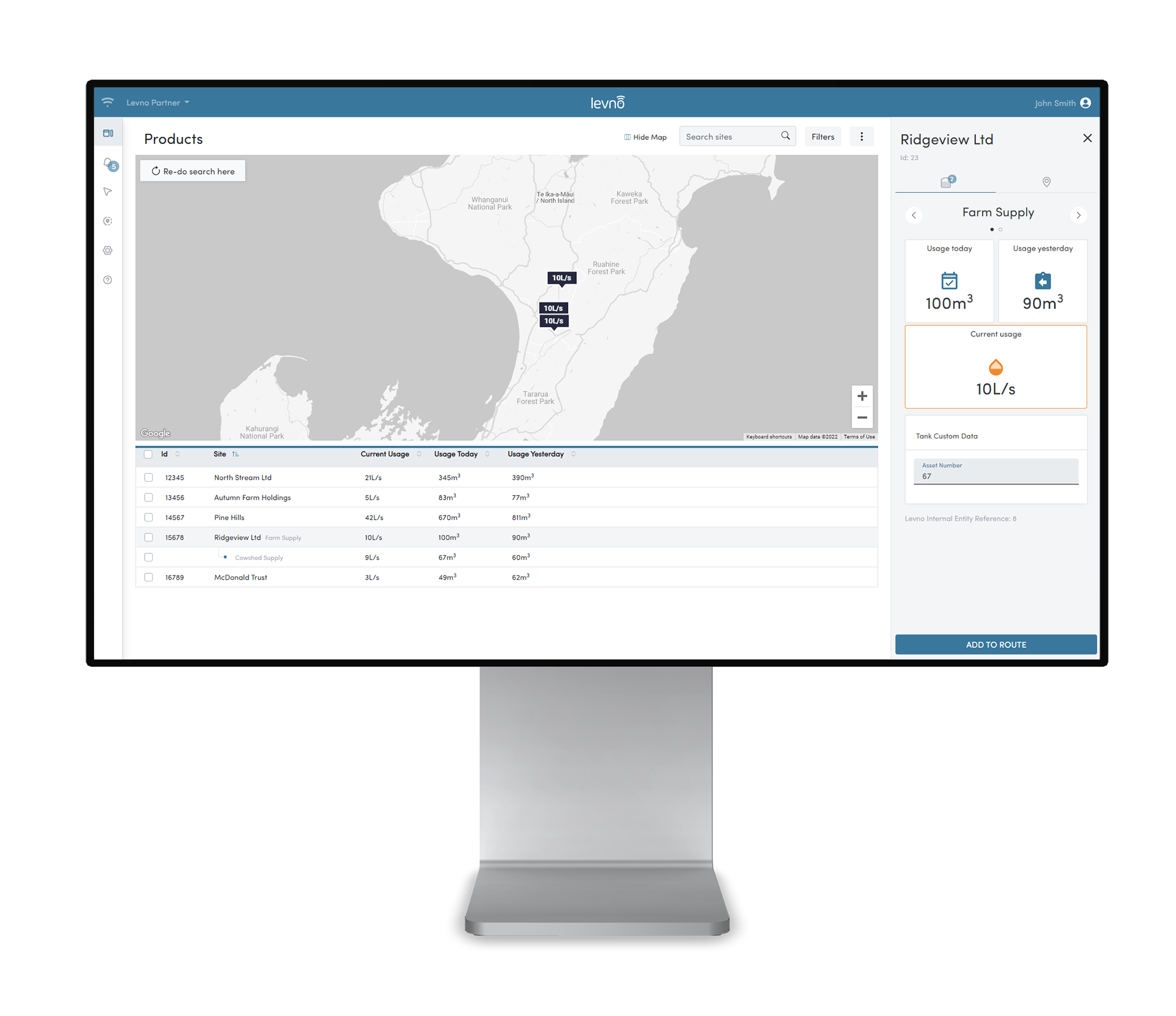 Water partner dashboard